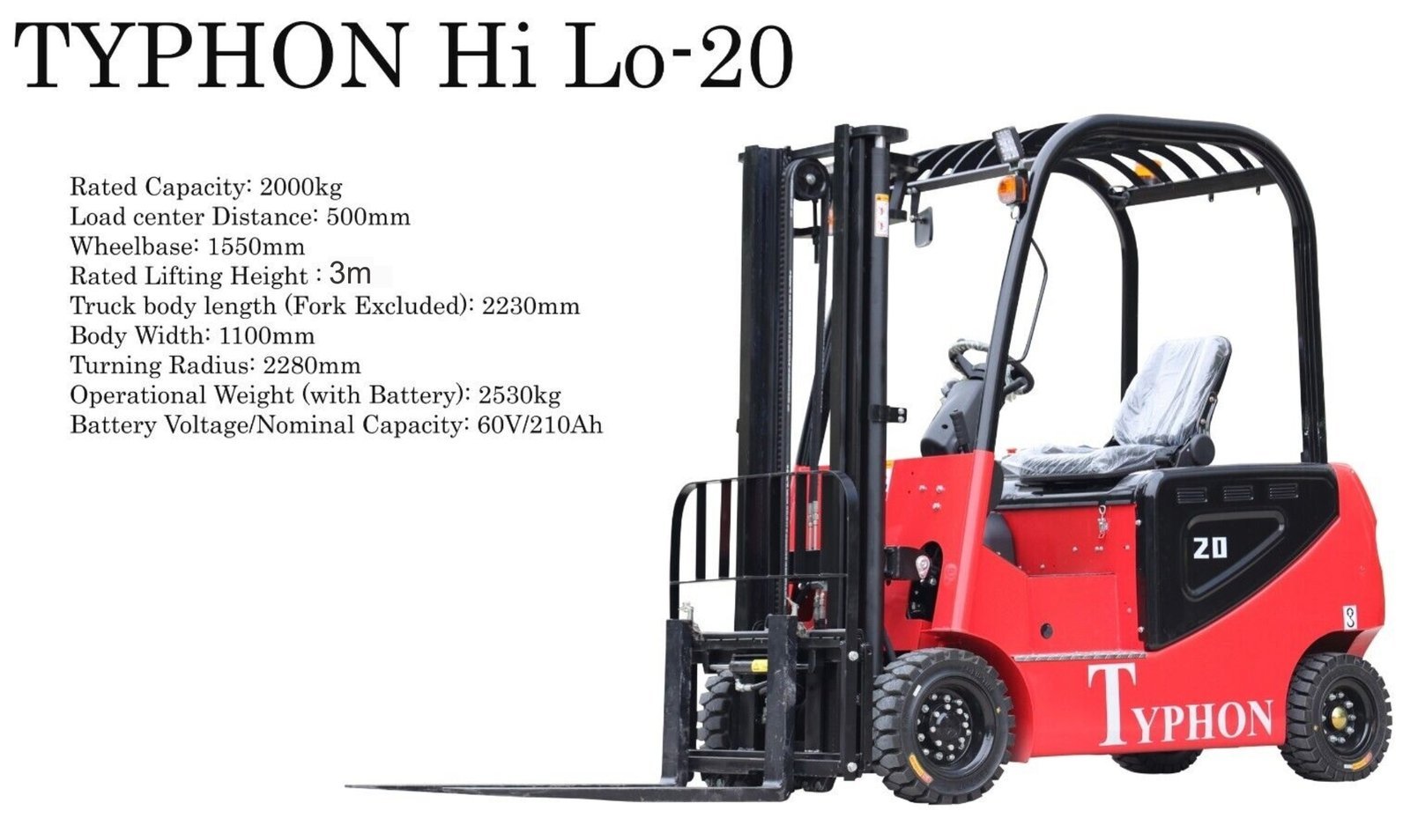 TYPHON VIGOR 2 Ton Electric Forklift – image 3