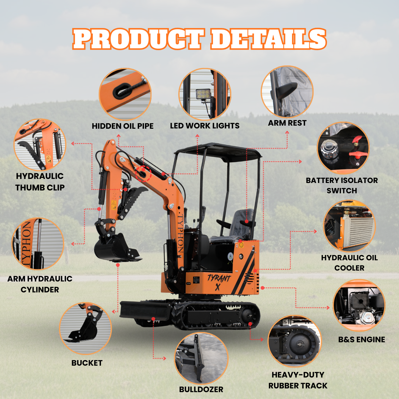 Typhon Tyrant X 1 Ton Mini Excavator – image 4