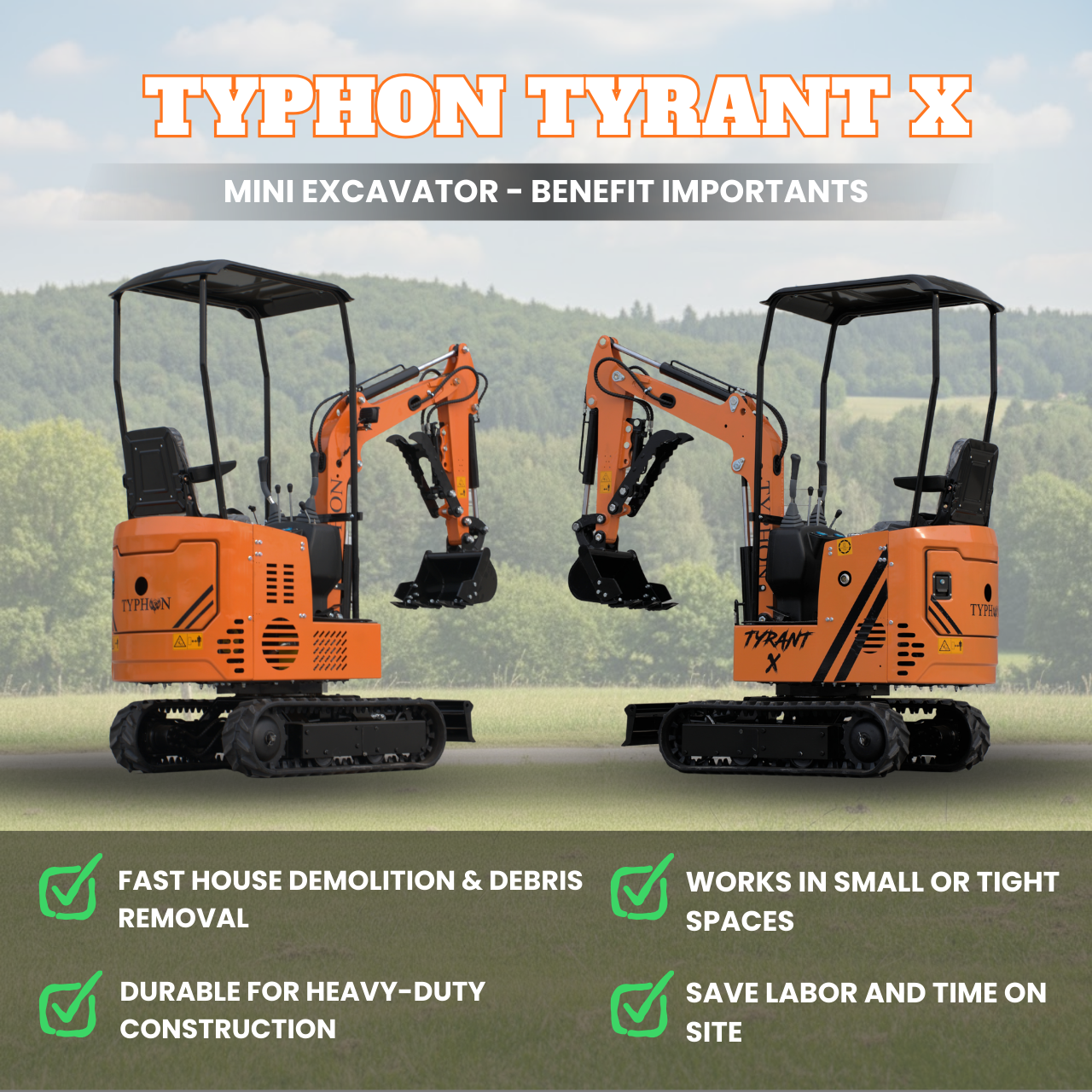 Typhon Tyrant X 1 Ton Mini Excavator – image 2