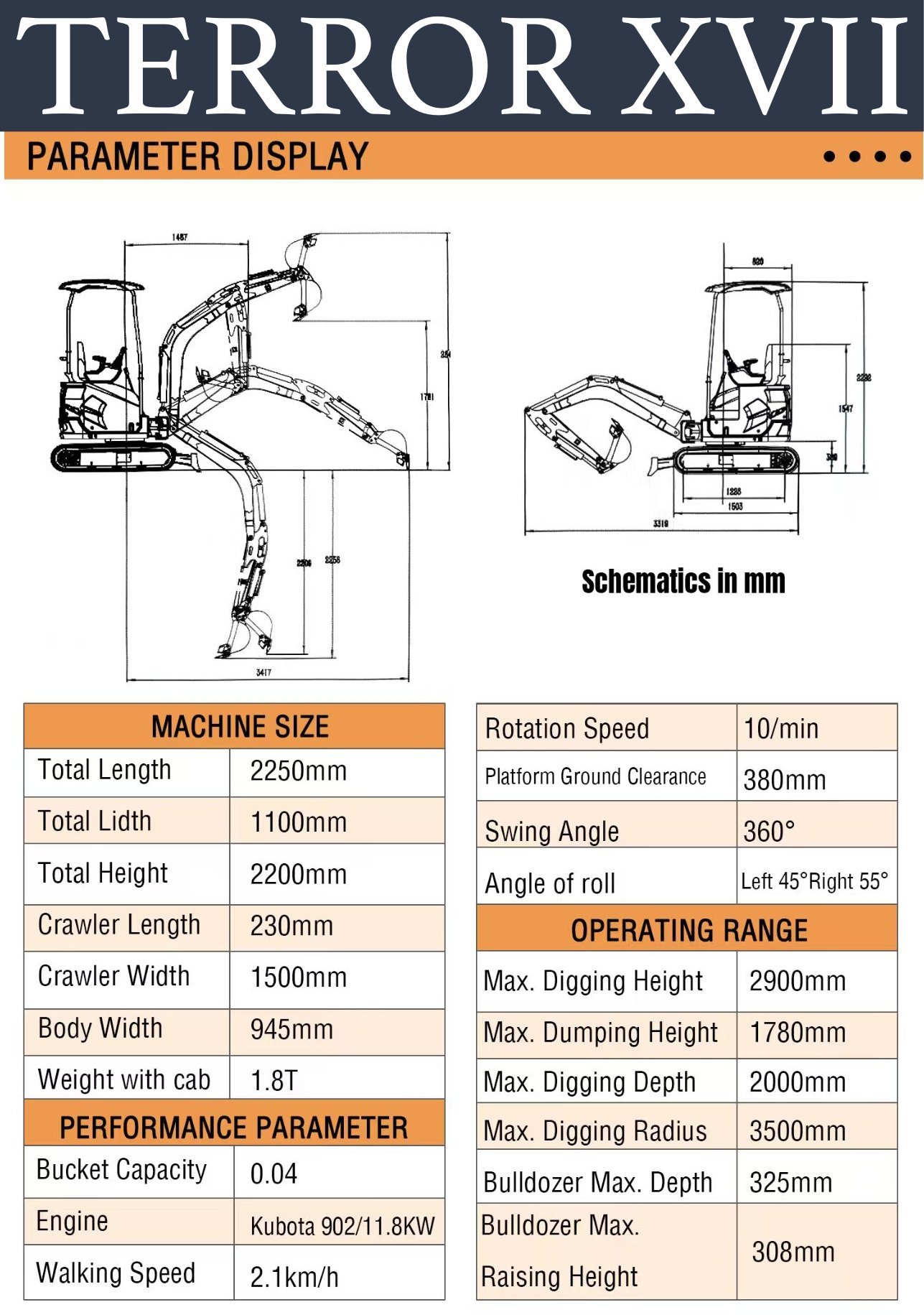 TYPHON TERROR XVII Cabin Excavator – image 2