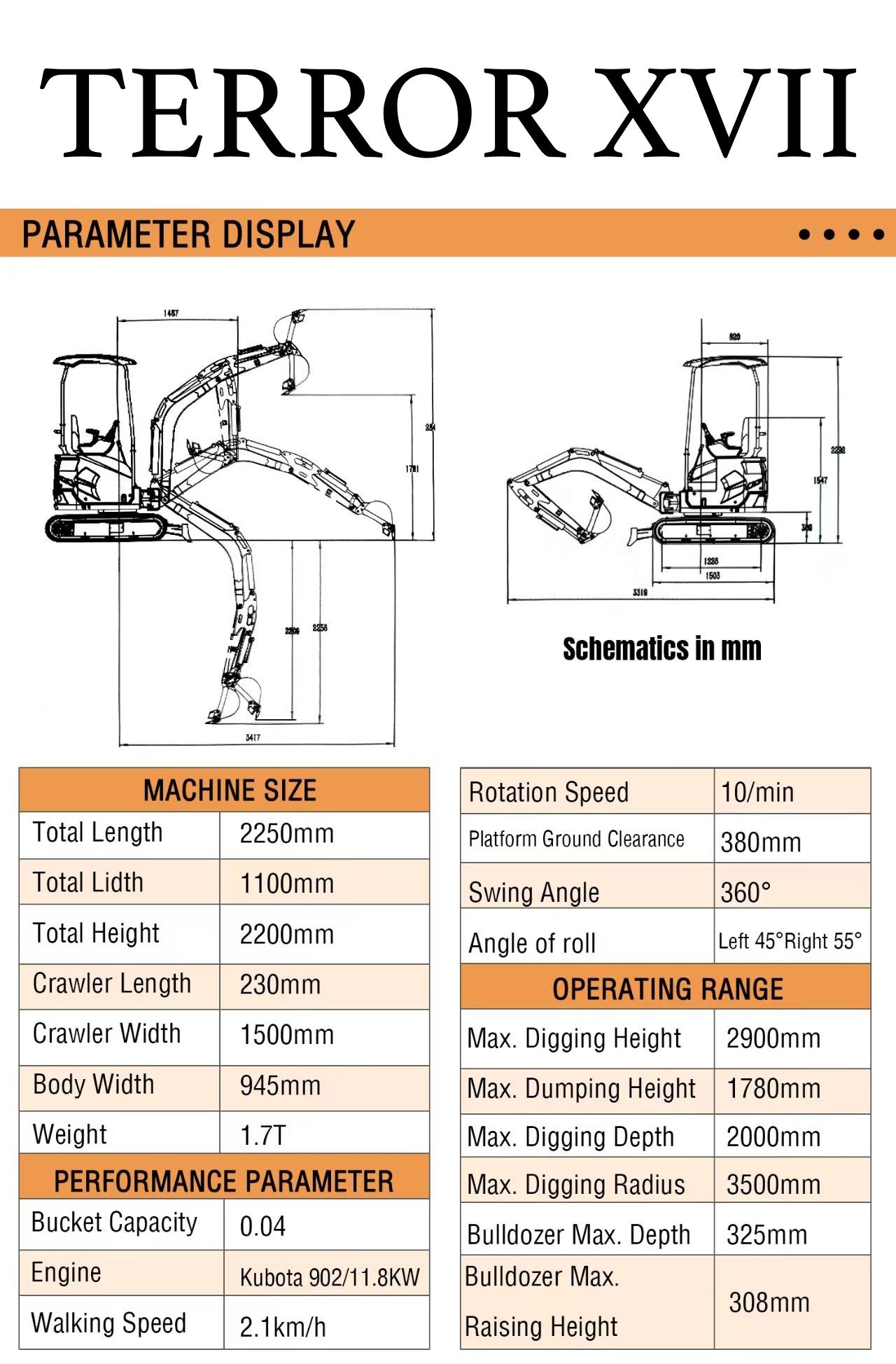 TYPHON TERROR XVII 3800 lb Excavator – image 2