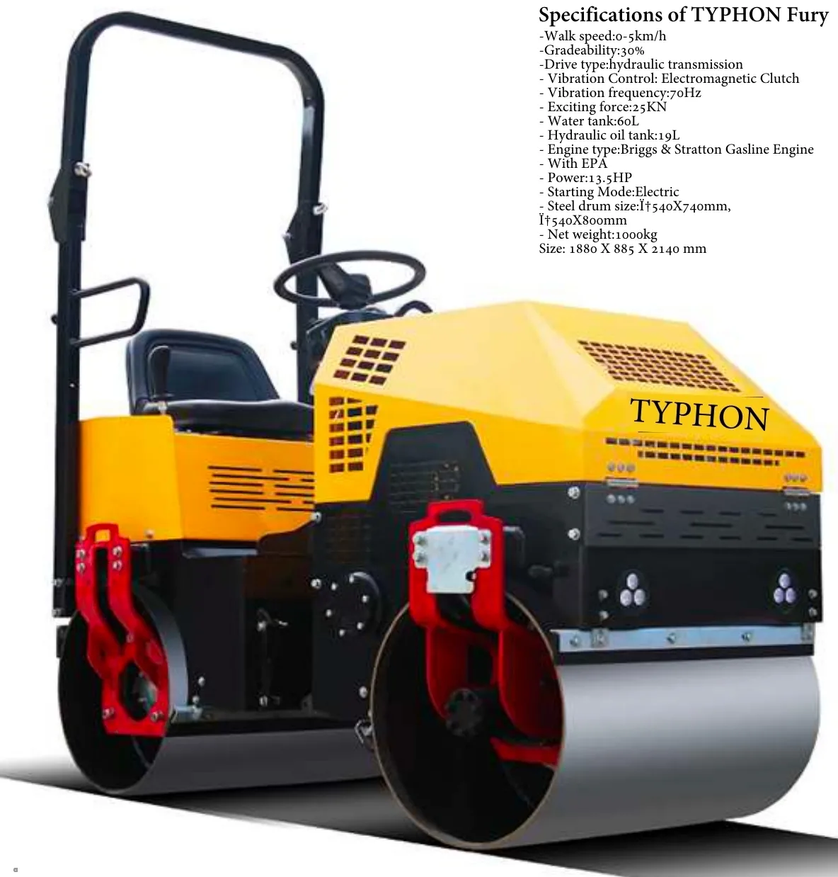 TYPHON FURY 1 Ton Asphalt Roller – image 5
