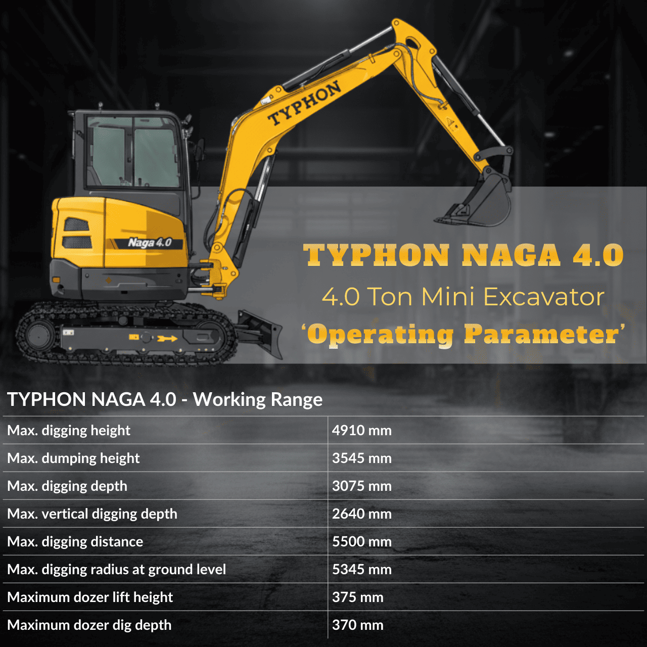 TYPHON NAGA 4 Ton Cabin Excavator – image 4
