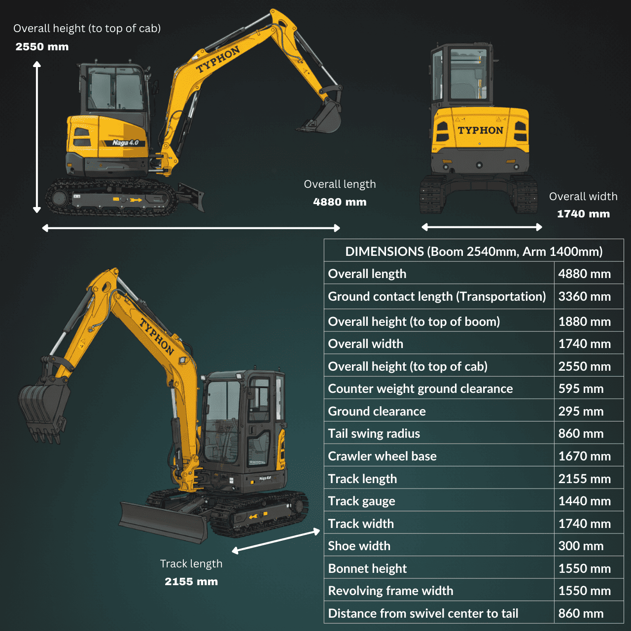 TYPHON NAGA 4 Ton Cabin Excavator – image 2