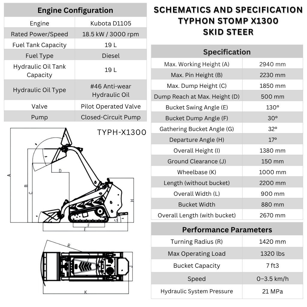 TYPHON STOMP X1300 Mini Skid Steer – image 2