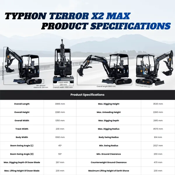 TYPHON TERROR X2 Max Canopy Mini Excavator – image 6