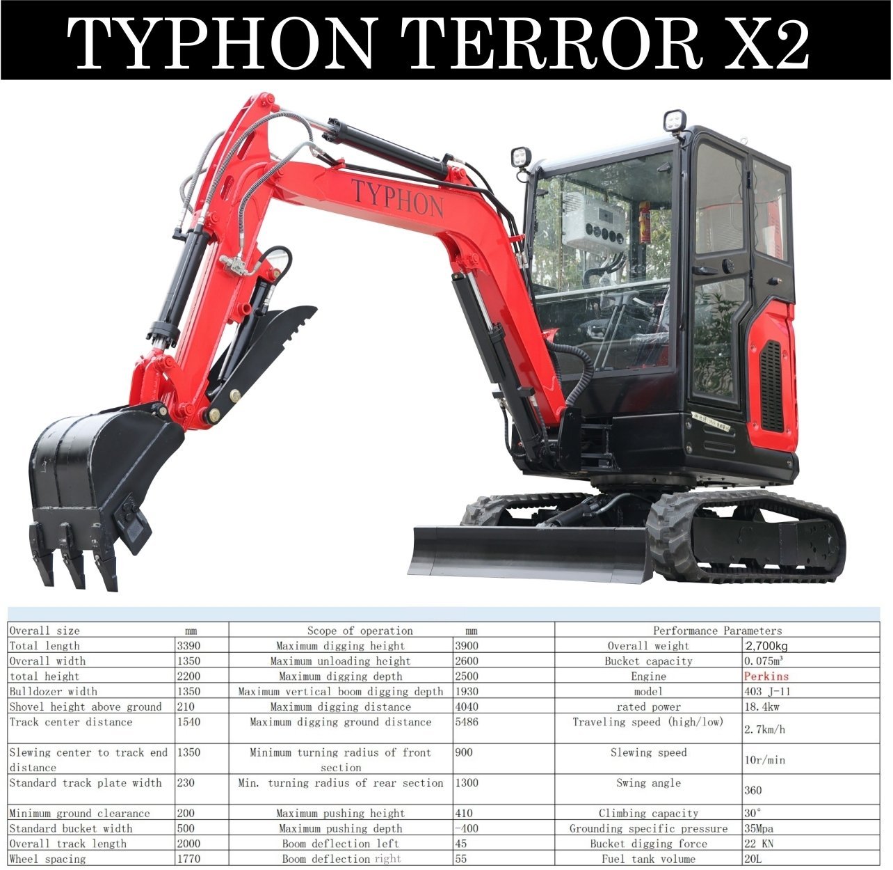 TYPHON TERROR X2 2.7 Ton Excavator – image 2