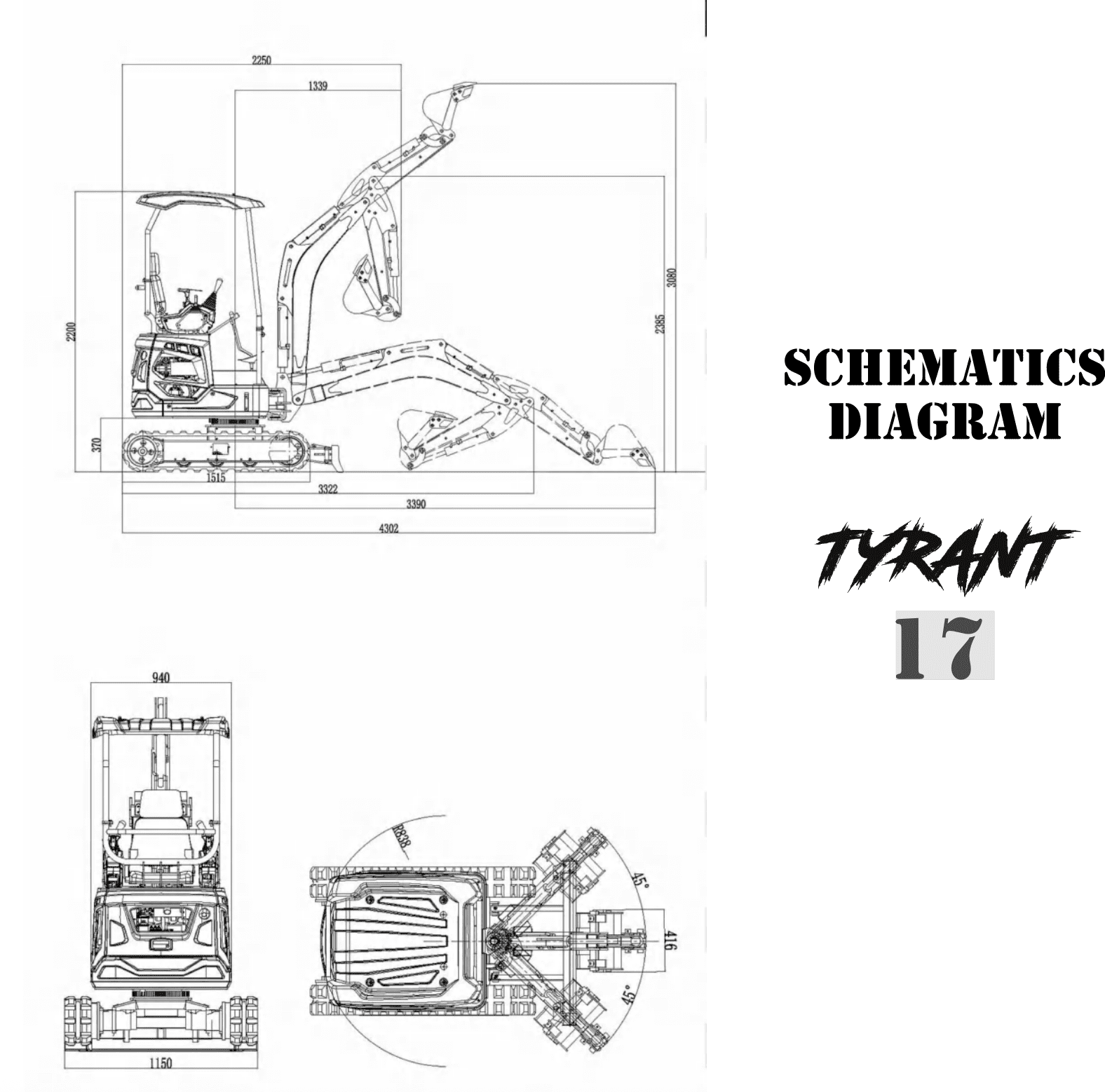 TYRANT 17 Kubota Mini Excavator – image 4
