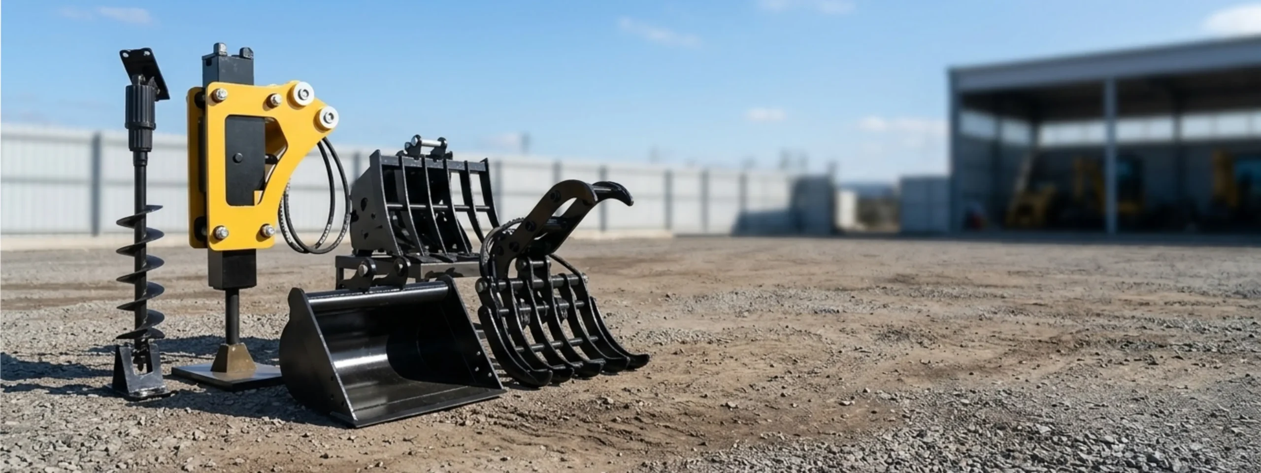 XXV mini excavator attachments for digging, breaking, grabbing, drilling, and compact jobsite work