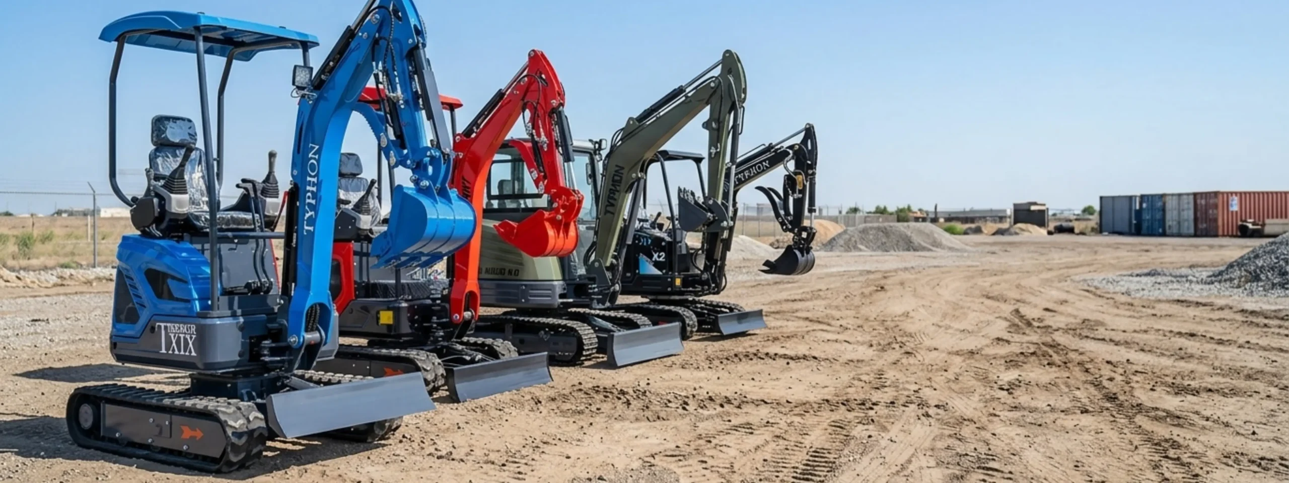 Compact mini excavators for digging, trenching, landscaping, farm work, and tight-space jobsite tasks