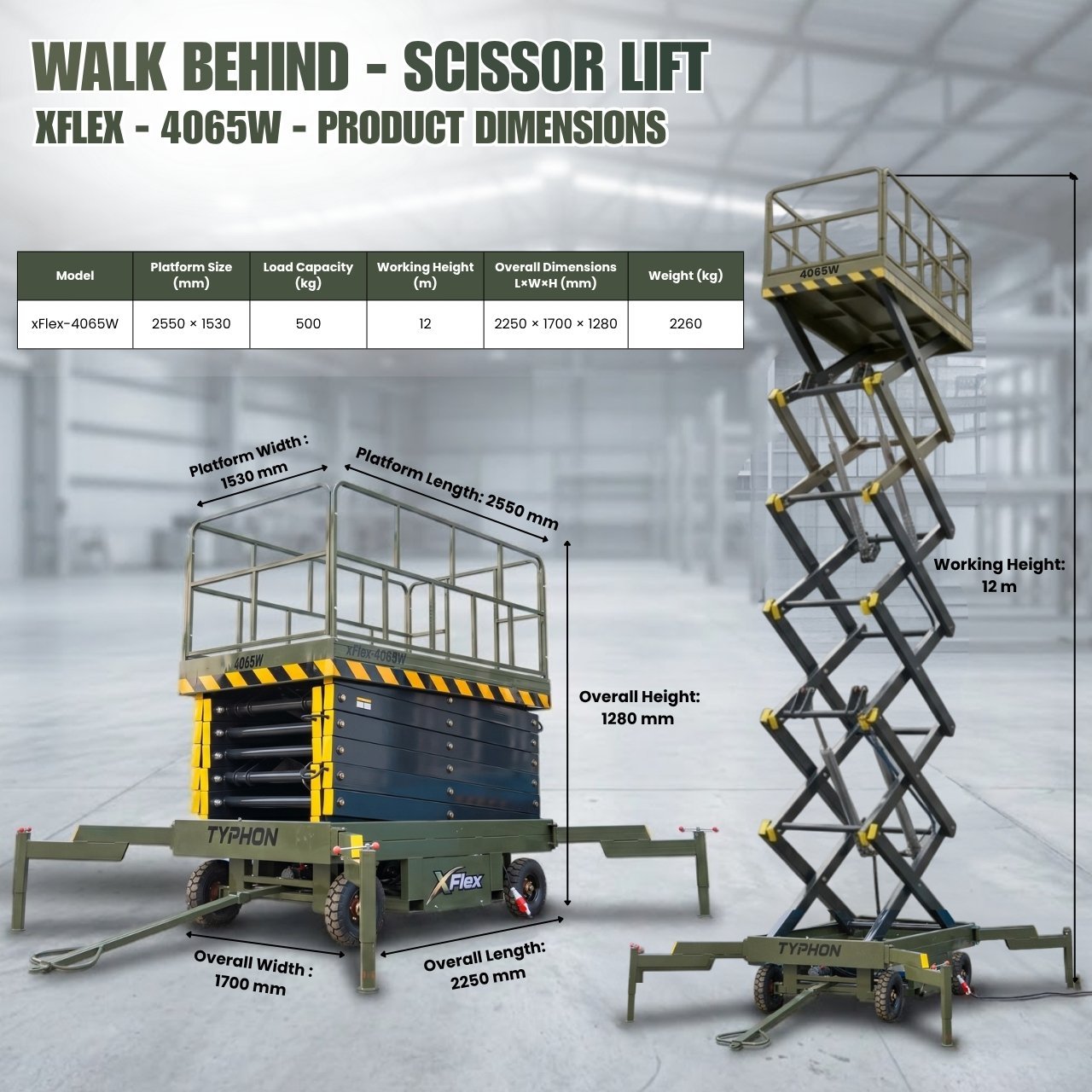 TYPHON XFLEX-4065W Walk-Behind Scissor Lift - Image 5