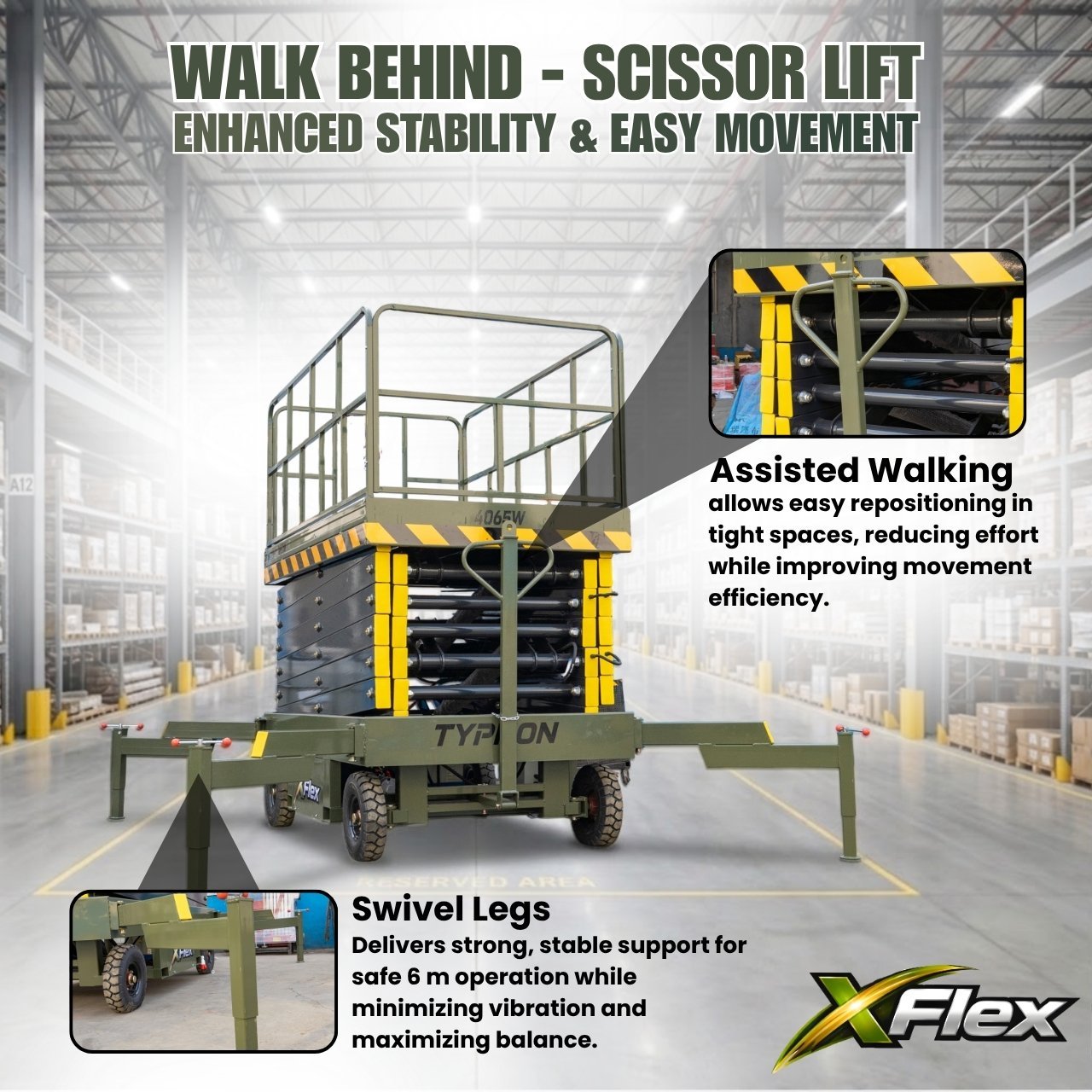 TYPHON XFLEX-4065W Walk-Behind Scissor Lift - Image 2