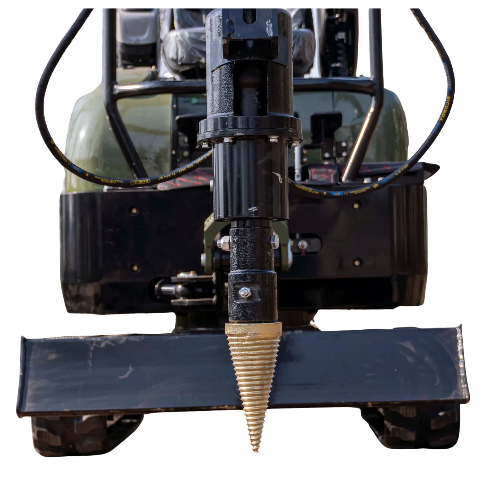 Mini Excavator Hydraulic Wood Splitter Drill Attachment 150mm TYPHON Compatible - Image 2