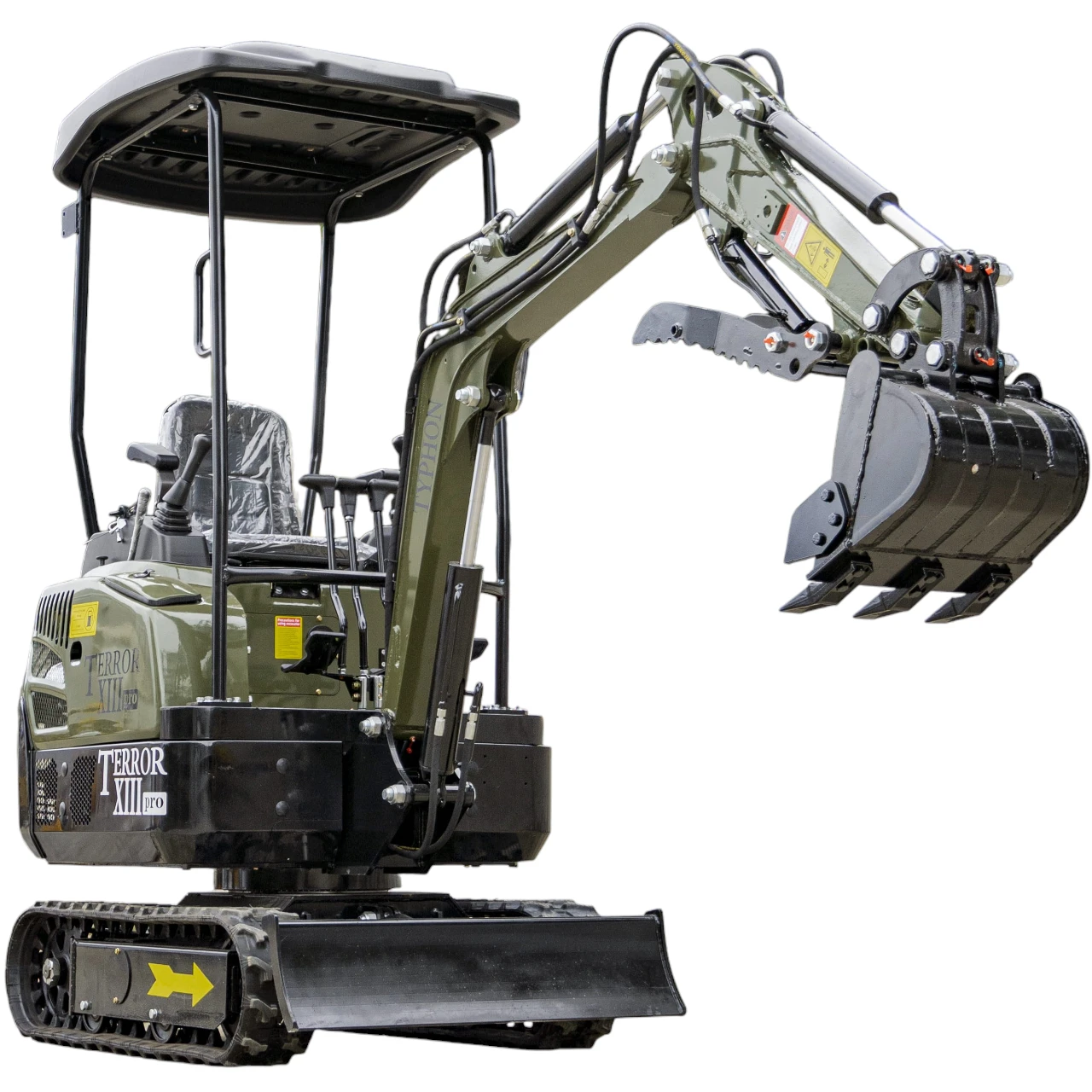 TYPHON TERROR XIII PRO Mini Excavator – 1.3 Ton Trench Digger with Canopy, Hydraulic Thumb Clip, 22.1hp Honda Engine USA - Image 4