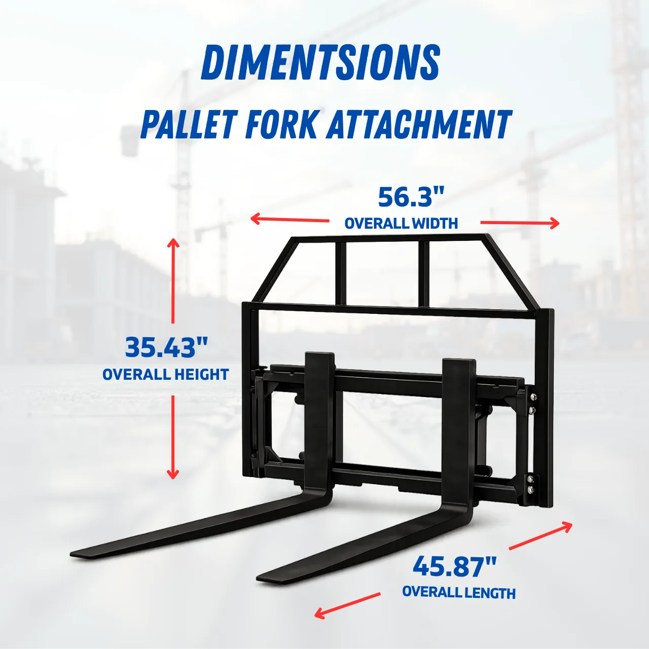 TYPHON Skoop Hydraulic Pallet Fork Attachment for Wheel Loader 43 Inch 11.1 GPM - Image 3