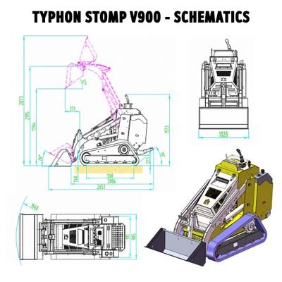Brand New TYPHON STOMP V900 1.4-Ton Compact Track Loader with 25HP Kubota Diesel Engine 1,102 lb Max Load - Image 4